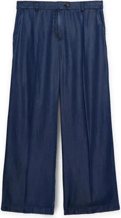 Fiorella Rubino Wijde broek met Tencel Lyocell - Dames - Loose Fit Jeans - Blauw - XL - Katoen - Jeans