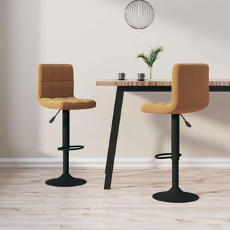 vidaXL Taburetes De Cocina 2 Unidades Terciopelo Marr&oacute;n Vidaxl
