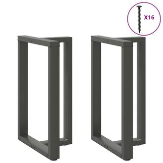 Berkfield Home Bar Table Legs T-Shaped&not;2 pcs Anthracite 60x35x(90-91) cm Steel in Black