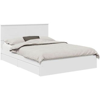 vidaXL Storage Bed with Headboard White 140 x 200 cm Engineered Wood vidaXL