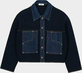 Sandro Granville Denim Cardigan