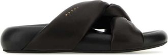Marni Black Bubble Slip On Slippers