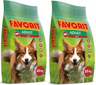 OEM Alimento Seco Para Perros Favorit De Carne De Res 10 Kg X 2 Uds