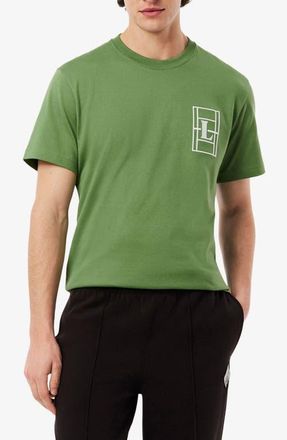 Lacoste Embroidered Court Logo Cotton T-Shirt in Lambs Lettuce at Nordstrom, Size 4