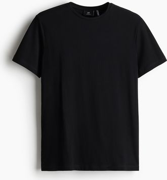 H&M COOLMAX T-Shirt Slim Fit - Schwarz