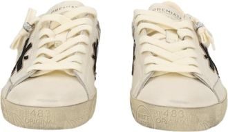 Premiata Stevend Snakeskin Accent Calfskin Sneakers