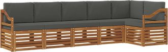 vidaXL Conjunto De Sof&aacute;s De Exterior 6 Uds. Natural Y Antracita Vidaxl