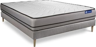 Actisom Somier Gris + Colch&oacute;n Con L&aacute;tex Y Espuma Viscoel&aacute;stica 140 X 200