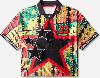Nike Jordan Men s Free The Youth Football Jersey T-Shirt Orange / Yellow / Black / Green