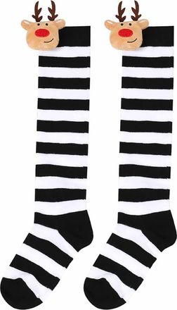 Generic Womens Thermal Socks- Thermal for Stockings Knee Length Stockings Party European And Holiday Striped Reindeer