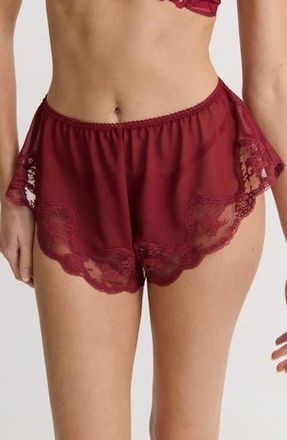 Kat The Label Harley High Cut Pajama Shorts in Rhubarb at Nordstrom Rack, Size Medium