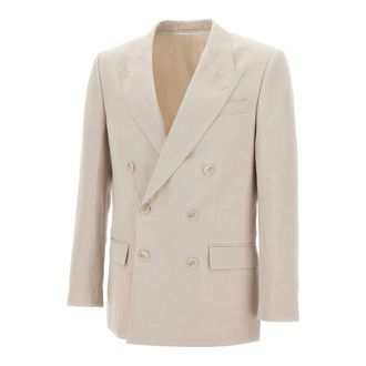 HUGO BOSS Jassen, Heren, Beige, M, Leer, Beckham Blazer
