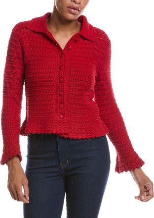 Madewell Pointelle Knit Peplum Cardigan