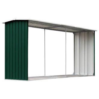 vidaXL Casetilla Para Le&ntilde;a Acero Galvanizado Verde 30x92x153 Cm Vidaxl