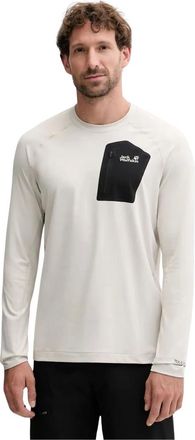 Jack Wolfskin Fitness, Heren, Beige, M, Wol, Prelight Trail Crew