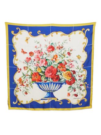 Dolce & Gabbana floral silk square scarf - women - Silk - One Size - White
