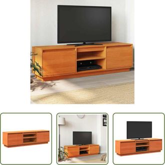 vidaXL vidaXL Mobile per salotto - Mobile TV Marrone Cera 140x35x40 cm in Legno Massello di Pino