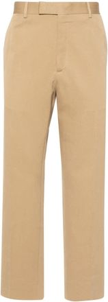 Gucci Web-stripe trim tailored trousers - men - Acrylic/Cotton/Cotton/Wool/Polyester - 54 - Neutrals