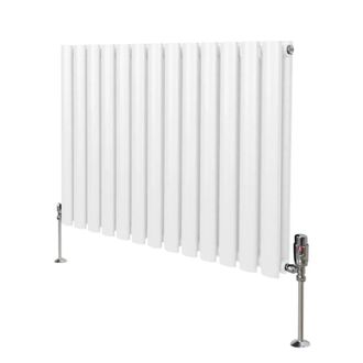 MonsterShop Oval Column Radiator & Valves - 600mm x 780mm - White
