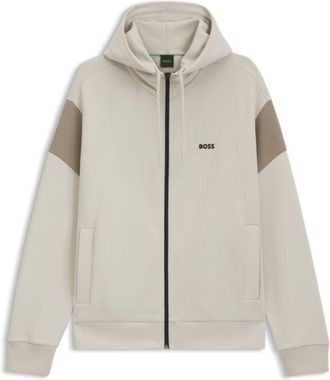 BOSS Regular-fit zip-up sweatshirt in spacer pique