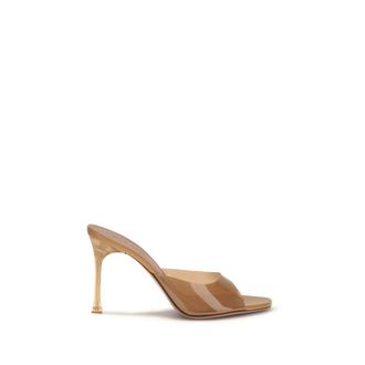 Amina Muaddi Beige Pvc Stiletto Heel Womens Sandals