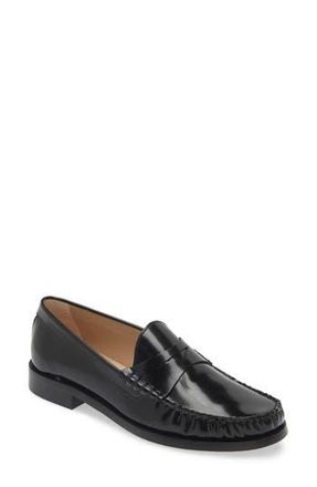 Stuart Weitzman Lottie Penny Loafer in Black Leather at Nordstrom Rack, Size 8