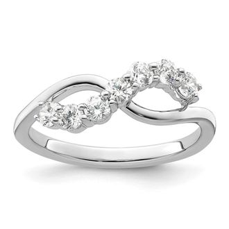 Diamond2Deal 14k White Gold Lab Grown Diamond Wedding Band Ring 1/2Ct Clarity- VS Color- G-H