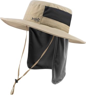 Bassdash UPF 50+ Sun Fishing Hat Water Resistant with Detachable Neck Flap Khaki