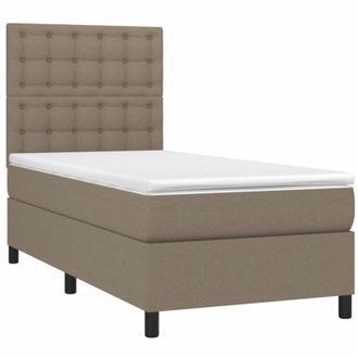 vidaXL Vidaxl - Cama Box Spring Colch&oacute;n Y Luces Led Gris Taupe 80x200 Cm