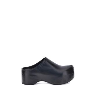 Marni Black Calf Leather Bos Taurus Womens Clogs