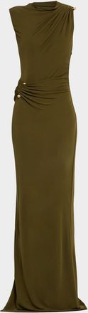 Cult Gaia Izola Open-Back Jersey Column Gown
