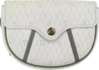 Dior Pre-owned Vintage Honeycomb Flap Crossbody Tas - Dames - Vintage Schoudertas - Wit - ONE Size - Leer - Vintage