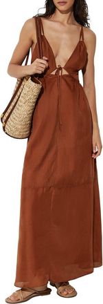 Reiss Alexia Cover-Up Dress in Toffee Brown at Nordstrom, Size 10