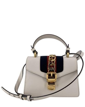 Gucci White Leather Sylvie Handbag (Authentic Pre-Loved)