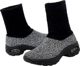 Frcolor WomenS Mid-Calf Winter Snow Boots with Plush Lining, Grey Size 39, Warm Insulated Outdoor Footwear for Comfortable Casual Wear