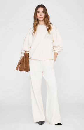 Anine Bing Monogram Kacey Sweatpant in Cream at Nordstrom, Size X-Small