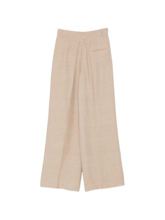 Fay Pleated Cotton Trousers - Beige