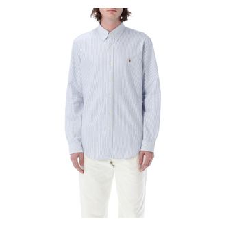 Polo Ralph Lauren Custom Fit Katoenen Overhemd - Heren - Casual Overhemden - Blauw - L - Katoen - Overhemden