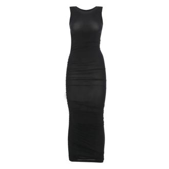 Wolford Maxi Dresses, female, Black, Size: XS Sheer Drape Dress