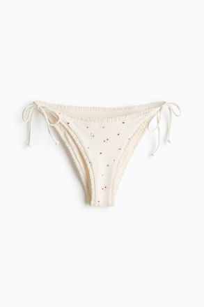 H&M Cheeky Tie-Tanga-Bikinihose - Weiss/Gebl&uuml;mt