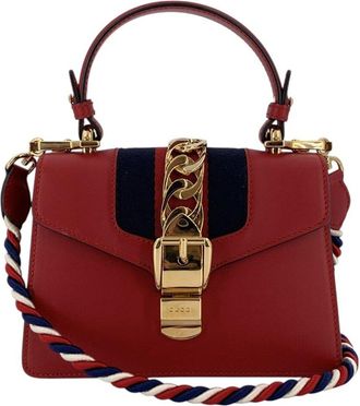 Gucci Red Leather Sylvie Handbag (Authentic Pre-Loved)