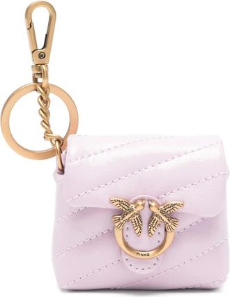 Pinko Love bird-embellishment keyring - women - Calf Leather/Zinc - One Size