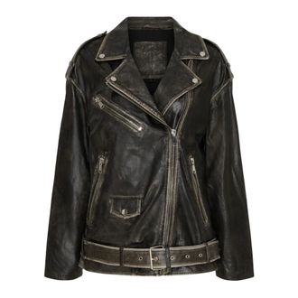 Notyz Notyz - Oversized Biker Jacket - Dames - Jassen - Zwart - Maat: 2XL Leer