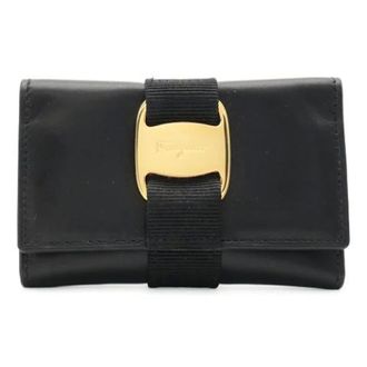Ferragamo Tweedehands leren portemonnees - Dames - Pre-owned - Zwart - Maat: ONE Size Leer