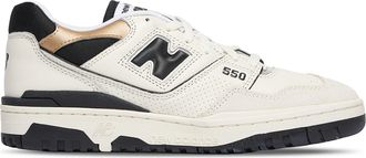 New Balance 550 Sneakers in White/Black/Gold Men Low-Top