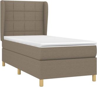 vidaXL Vidaxl - Cama Box Spring Con Colch&oacute;n Tela Gris Taupe 90x200 Cm