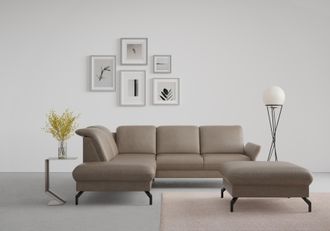 Sit&more Ecksofa »Fashion L-Form« wahlweise mit Kopfteilverstellung und Vorziehsitz, motorisch