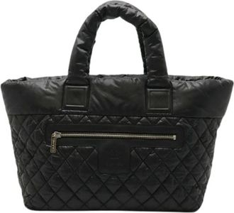 Chanel Pre-owned Tote Bags, female, Black, Size: ONE SIZE Pre-owned Nylon Tote Bag