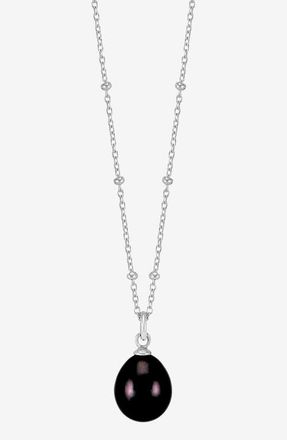 Dower & Hall Timeless Adjustable 10mm Oval Peacock Freshwater Pearl Pendant in Sterling Silver at Nordstrom, Size 18