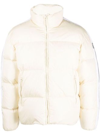 Palm Angels logo-trim padded short jacket - men - Feather Down/Polyamide/Polyamide/Polyester - S - Neutrals